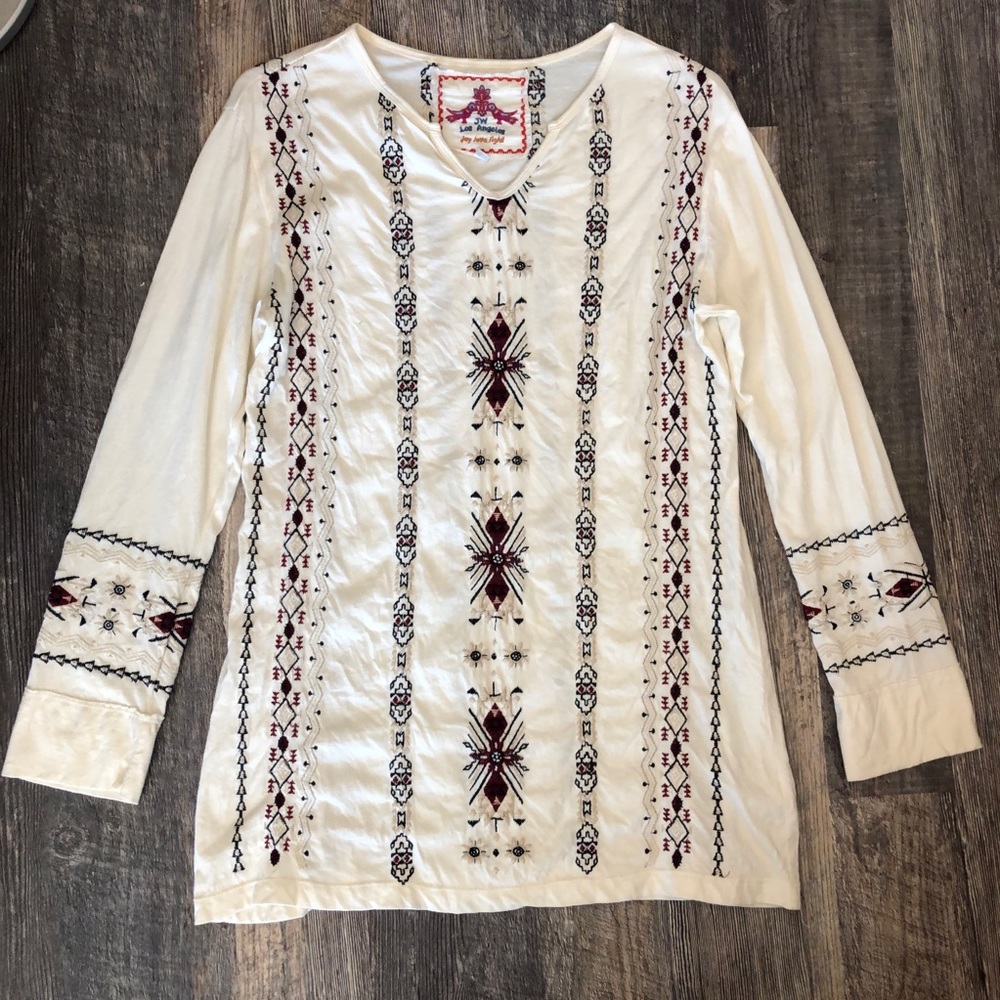 Johnny Was JW Embroidered tunic top